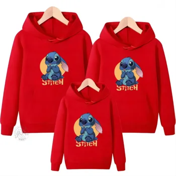 Пижамы Stitch, Зимние хлопчатобумажные кофты, свитера Stitch, одежда для мамы и меня, одежда для папы, мамы и детей, одежда для семьи для малышей