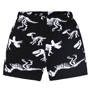 Пижамы для маленьких мальчиков с мультяшным принтом Динозавра, Топы, Шорты, Комплект детской летней повседневной одежды