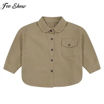 Повседневная рубашка для маленьких мальчиков, верхняя одежда с длинным рукавом и отложным воротником, Модная куртка в стиле Опрятности, повседневная одежда, Уличная одежда для отдыха 0