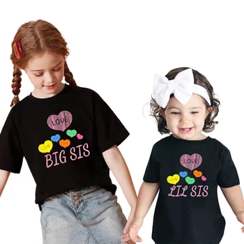 Подходящие наряды для сестер, Набор для старшей Младшей сестры, Футболка для брата и сестры, футболка для девочки, Боди для малышей, одежда для младенцев, боди для девочки