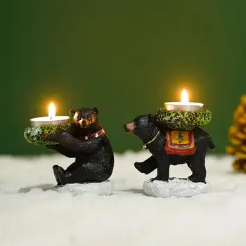 Прекрасное украшение для атмосферы рождественских праздников, Подсвечник, подставка для свечей, Черное Рождественское украшение