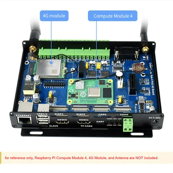 Промышленный мини-компьютер IoT CM4-IO-POE-4G-BOX на базе Raspberry Pi CM4, модуль поддержки 5G/4G в сборе, изолированный RS485/RS232 5
