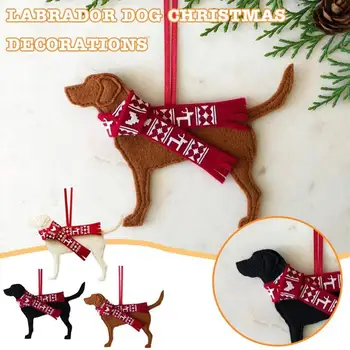 Рождественская елка с милым лабрадором, акриловая плоская печать, подвеска с рисунком милой собаки, подвесные украшения для праздничной вечеринки