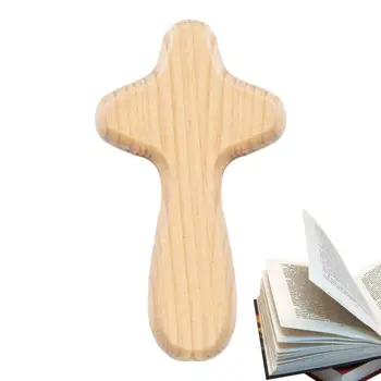 Ручной крест Деревянный Маленький Ручной Крест Удобный Для Удержания Креста Цепляющийся Крест Карманный крест, который поместится в вашей руке Для Церкви