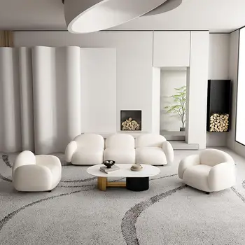 Скандинавская гостиная креативный диван-ягненок приемная повседневный магазин одежды с тремя диванами односпальный диван-кресло 2