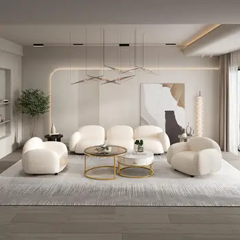 Скандинавская гостиная креативный диван-ягненок приемная повседневный магазин одежды с тремя диванами односпальный диван-кресло 3