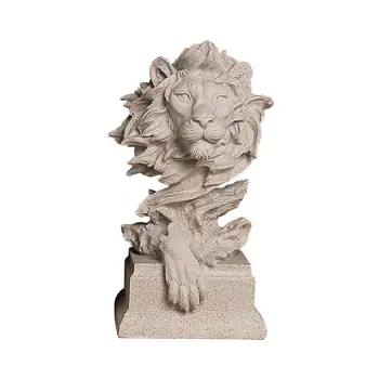 Статуя животного Льва Декоративная Коллекционная смола Орнамент Фэн-шуй Ремесла в скандинавском стиле для настольной офисной полки домашнего шкафа