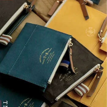 Сумка для хранения блокнота для путешествий Fromthenon, блокнот с отрывными листами, Моющаяся сумка для ручек на молнии, канцелярские наклейки, принадлежности для хранения