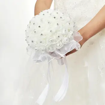 Уникальный свадебный букет, яркий стильный цветок из искусственного шелка, стимулирующий выцветание цветка 0